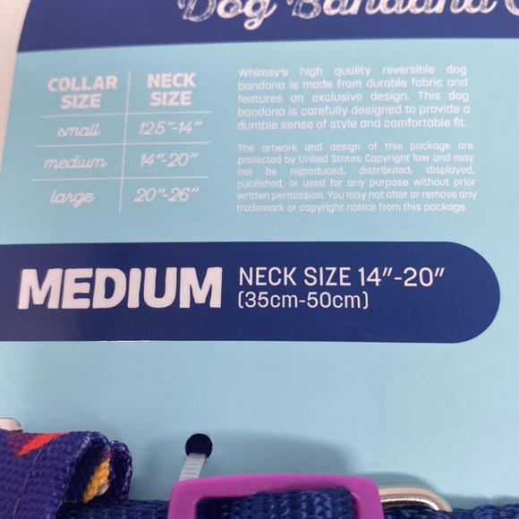 🐶NWOT Whimsy Dog Bandana Collar Medium Rainbow🐶 - Picture 6 of 10